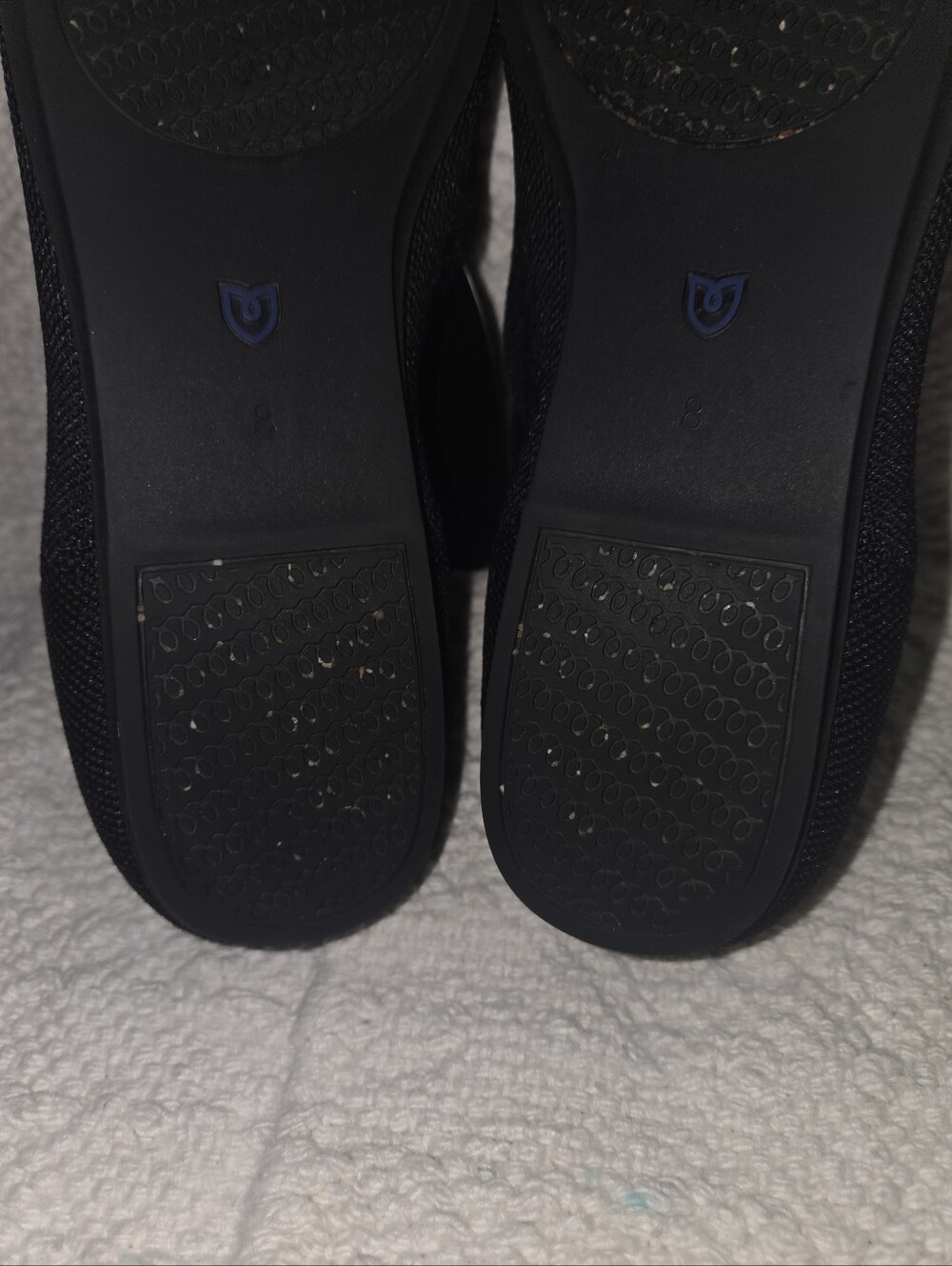 Rothys The Flat Black Solid Knit Rounded Toe Ballet Flats Shoes Original W8 - Picture 8 of 11